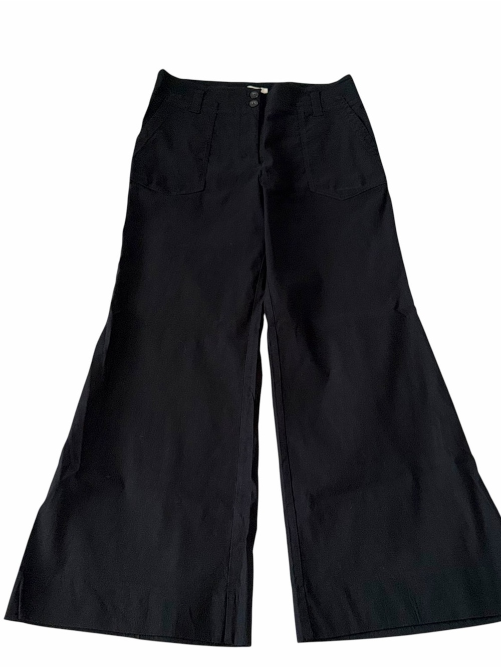 Maeve Anthropologie Naomi Wide-Leg Flare Pants Size 14 US Black Career